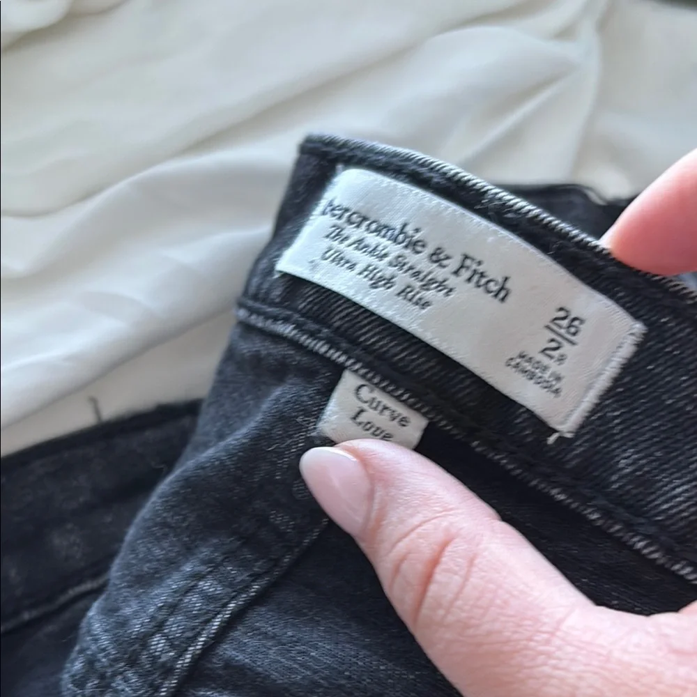 Abercrombie & Fitch Curve Love The Ankle Straight Ultra High Rise Ankle Jeans - Picture 2 of 2